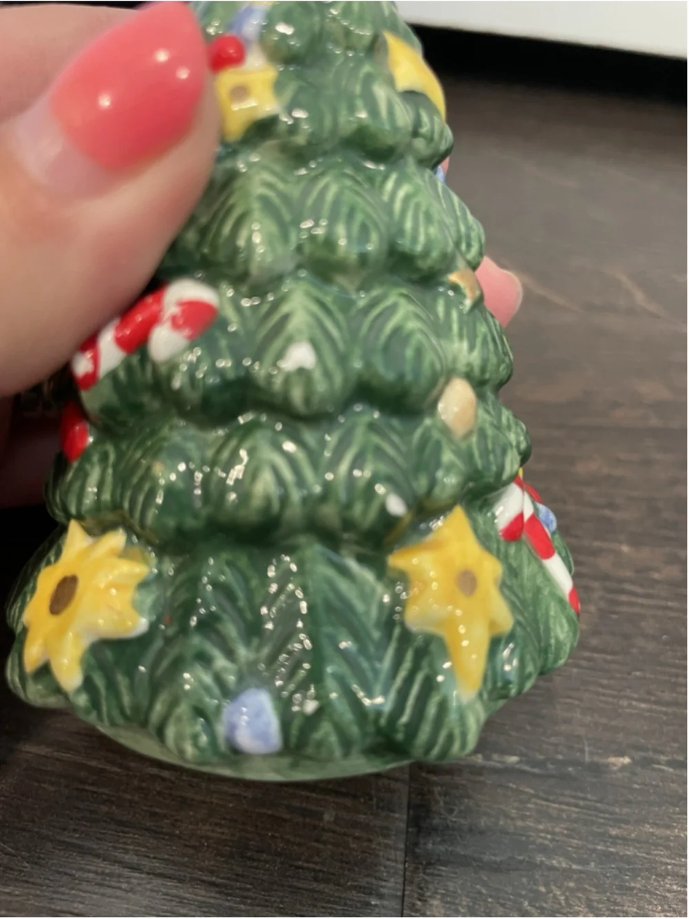 Nikko Christmas Tree Salt And Pepper Shakers Ceramic 4” Tall Festive Vintage